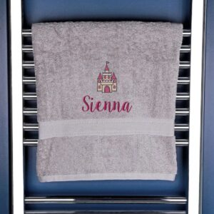 Personalised Princess Castle Bath Towel | Duncan Stewart Silver