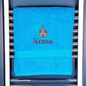 Personalised Princess Castle Bath Towel | Duncan Stewart Turquoise
