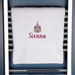 Personalised Princess Castle Bath Towel | Duncan Stewart White