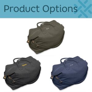 Personalised Recycled Canvas Weekend Travel Bag Army Green