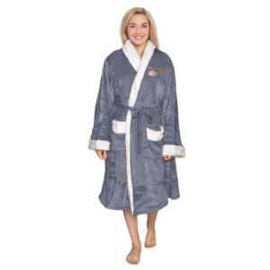 Personalised Sherpa Fleece Caffeine First Dressing Gown Sherpa - Slate / Small/Medium