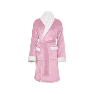 Personalised Sherpa Fleece Dressing Gown - Front and Back Embroidery Pink / 2XL/3XL