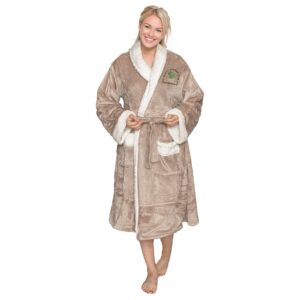 Personalised Sherpa Fleece Plant Lovers Dressing Gown Sherpa - Taupe / Large/Extra Large