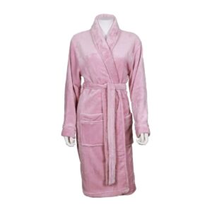 Personalised So Soft Bathrobe - Front and Back Embroidery So Soft - Pink / Small/Medium