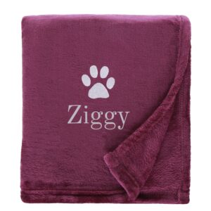 Personalised So Soft Dog Blanket Throw - Duncan Stewart 1978 So Soft - Plum