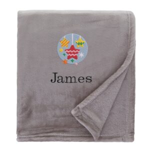 Personalised Star Baubles Christmas Snuggle Blanket Shimmering Natural