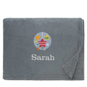 Personalised Star Baubles Christmas Snuggle Blanket Snuggle Touch Steel