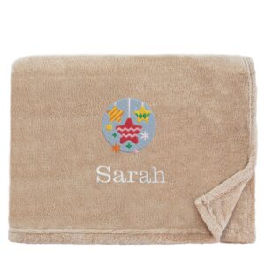 Personalised Star Baubles Christmas Snuggle Blanket Snuggle Touch Stone