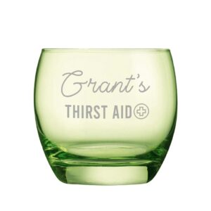 Personalised Thirst Aid Whisky Glass - Duncan Stewart 1978 Green