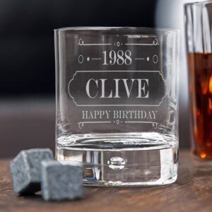 Personalised Vintage Style Whiskey GlassÂ | Duncan Stewart Birthday Style (James)