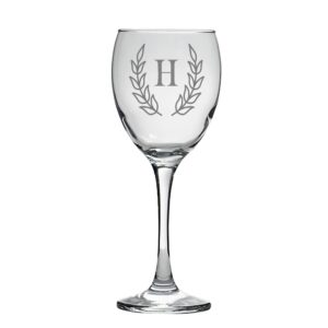 Personalised With Initial Wine Glass - Duncan Stewart 1978 Wreath - Logo