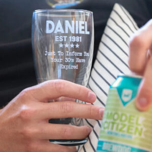 Personalised Year Beer Glass - Duncan Stewart 1978