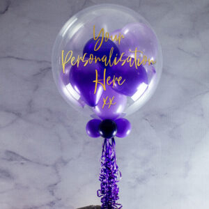 50th Birthday Personalised Multi Fill Bubble Balloon - Purple Shades