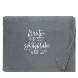 Snowflake Wishes Cosy Home Christmas Snuggle Blanket Snuggle Touch Steel