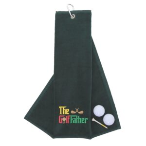 The GolfFather Novelty Tri Fold Golf Towel | Gift for Father Forest