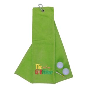 The GolfFather Novelty Tri Fold Golf Towel | Gift for Father Lime