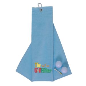 The GolfFather Novelty Tri Fold Golf Towel | Gift for Father Sky
