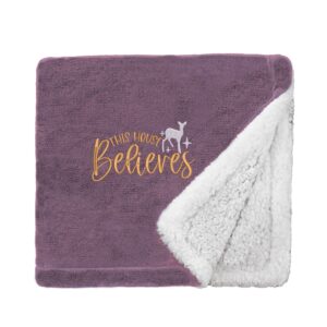 This House Believes Christmas Snuggle Blanket Mini Sherpa Lavender