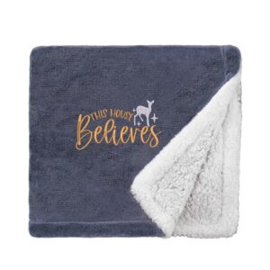 This House Believes Christmas Snuggle Blanket Mini Sherpa Slate