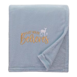 This House Believes Christmas Snuggle Blanket Shimmering Duck Egg