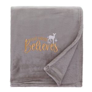 This House Believes Christmas Snuggle Blanket Shimmering Natural