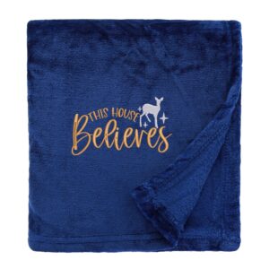This House Believes Christmas Snuggle Blanket Shimmering Navy