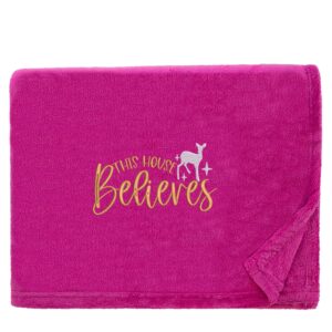 This House Believes Christmas Snuggle Blanket Snuggle Touch Magenta
