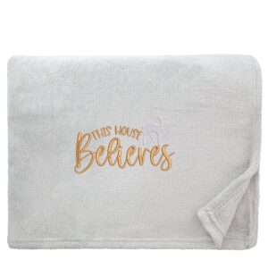This House Believes Christmas Snuggle Blanket Snuggle Touch Silver