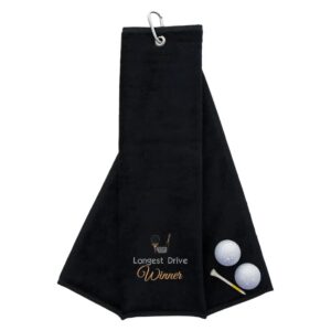 Longest Drive Golf Towels | Tournament Prize Black
