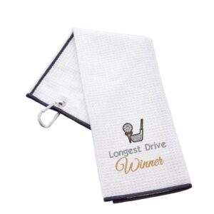 Longest Drive Golf Towels | Tournament Prize Waffle White