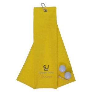 Longest Drive Golf Towels | Tournament Prize Yellow