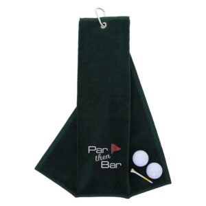 Tri-Fold Golf Towel Embroidered With Par Then Bar Logo Forest