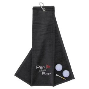 Tri-Fold Golf Towel Embroidered With Par Then Bar Logo Slate
