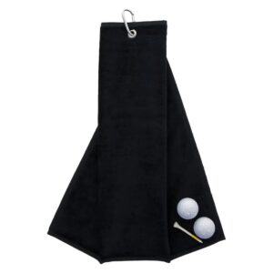 Tri-Fold Golf Towels - Duncan Stewart 1978 Black