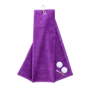 Tri-Fold Golf Towels - Duncan Stewart 1978 Purple