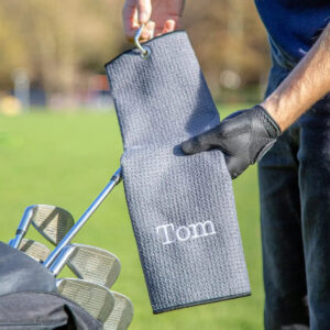 Tri-Fold Waffle Microfibre Golf Towel - Duncan Stewart 1978 Slate
