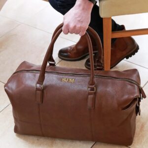 Vintage Holdall In Black or Brown | Duncan Stewart NuHide - Tan