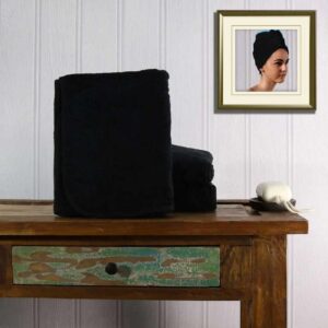 Women's Sarong and Turban Spa Set | Duncan Stewart Black