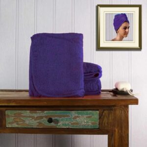 Women's Sarong and Turban Spa Set | Duncan Stewart Purple