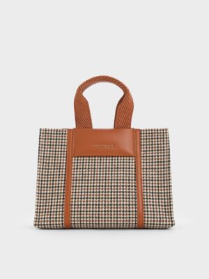Charles & Keith - Mini Shalia Checkered Tote Bag