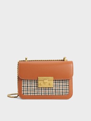 Charles & Keith - Alva Checkered Front Flap Bag