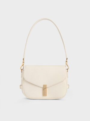Charles & Keith - Aurelia Metallic-Accent Saddle Bag