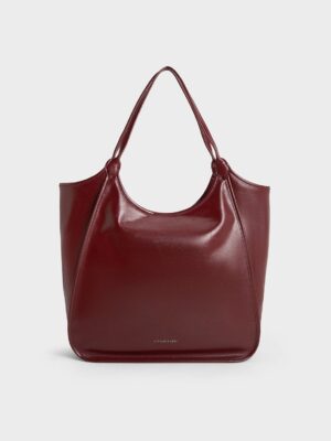 Charles & Keith - Sianna Crinkle-Effect Slouchy Tote Bag