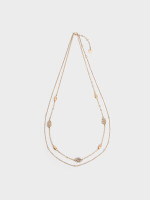 Charles & Keith - Aine Crystal Double-Chain Necklace