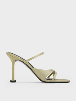 Charles & Keith - Wynn Recycled Polyester Crossover Sculptural-Heel Strappy Mules