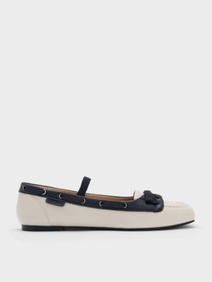 Charles & Keith - Bow Two-Tone Boat-Shoe Flats