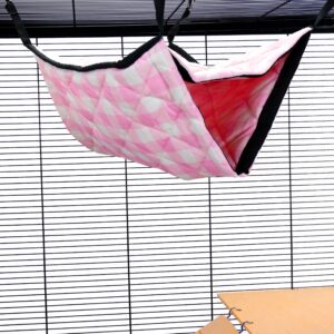 Pet Rat Ferret Chinchilla Giant Double Bunkbed Hammock - Pink Gingham | Little Friends