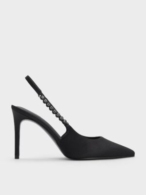 Charles & Keith - Flores Recycled Polyester Gem-Strap Slingback Pumps