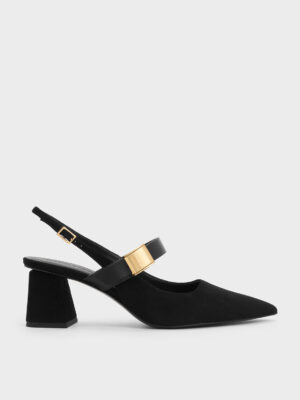 Charles & Keith - Yvette Faux Suede Mary Jane Slingback Pumps