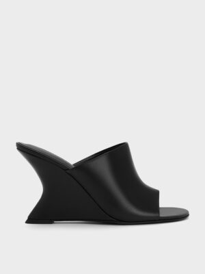 Charles & Keith - Wide-Strap Sculptural-Heel Wedges